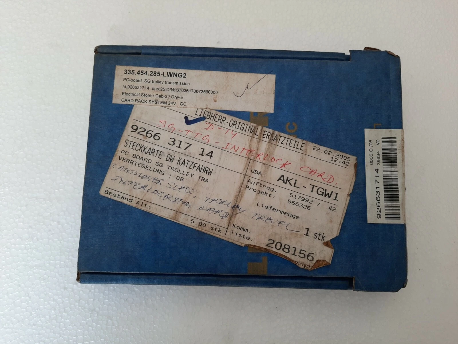 Liebherr 9266 317 14 SG Trolley Transmission Deck Crane PCB / 926631714 *New*